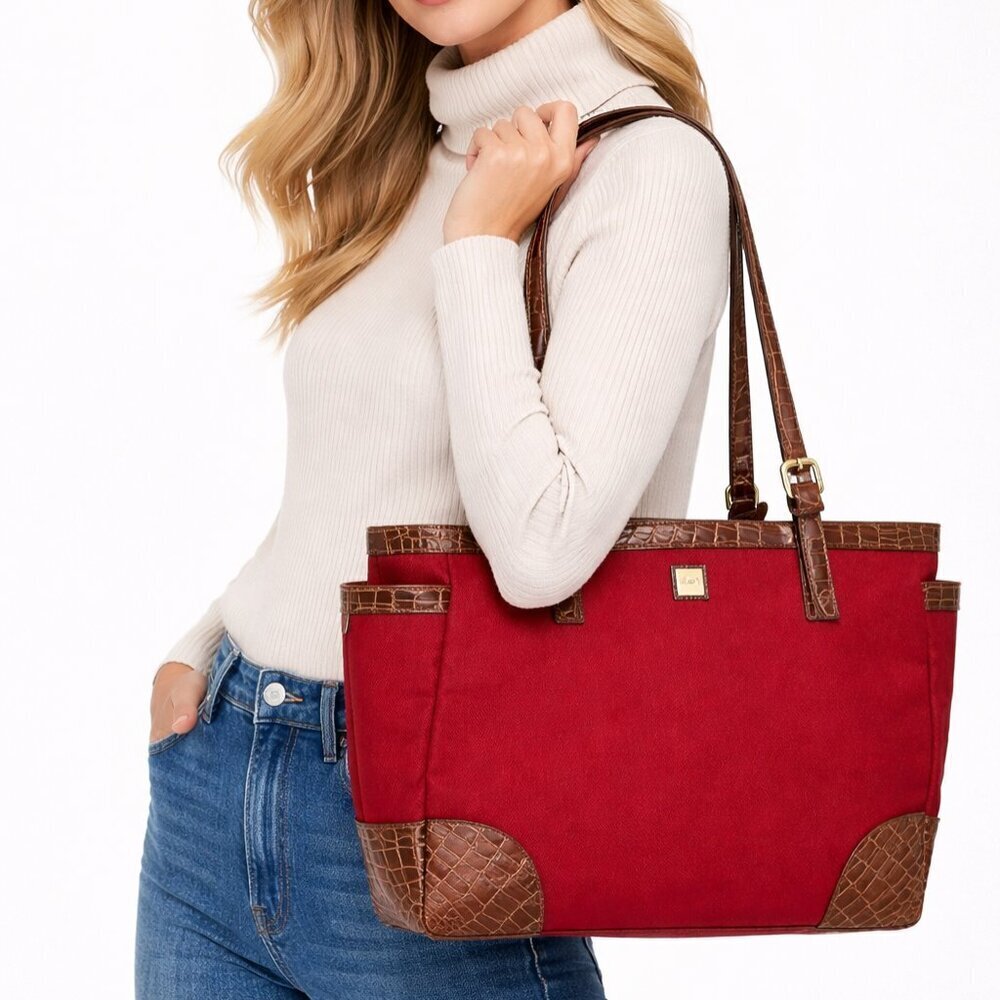 Totes Burgundy & Brown Shoulder Bag – Stylish & Functional
